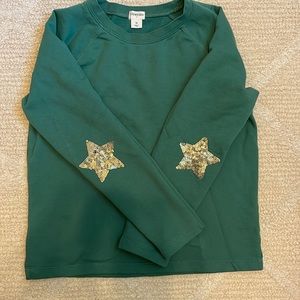 J Crew Girls lightweight sweatshirt with elbow patches